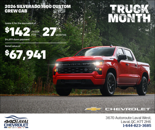 Get the 2026 Chevrolet Silverado 1500 Custom Crew Cab