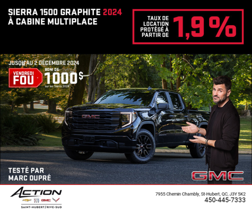 Le GMC Sierra 1500 Graphite à cabine multiplace 2024