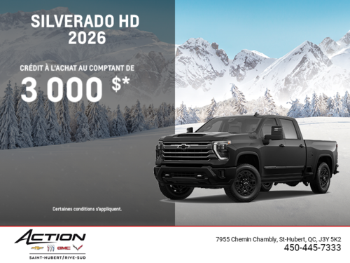 Procurez-vous le Chevrolet Silverado HD 2026