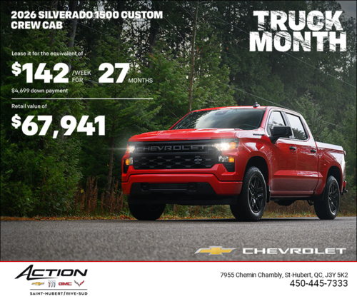 Get the 2026 Chevrolet Silverado 1500 Custom Crew Cab