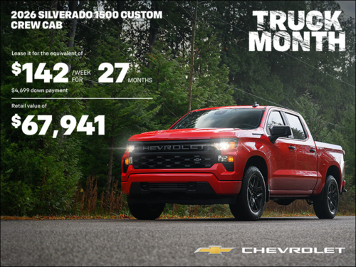 Get the 2026 Chevrolet Silverado 1500 Custom Crew Cab