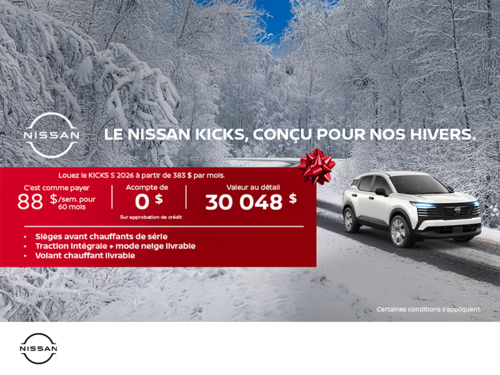 Obtenez le Kicks 2026 !