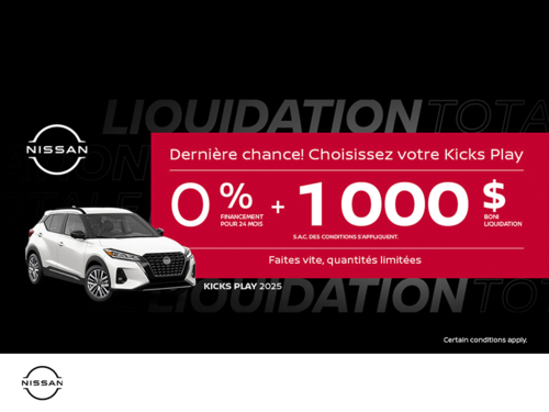 Obtenez le Kicks Play 2025 !