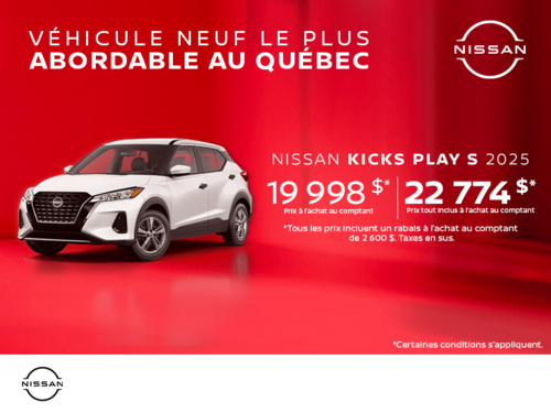 Obtenez le Kicks Play 2025 !