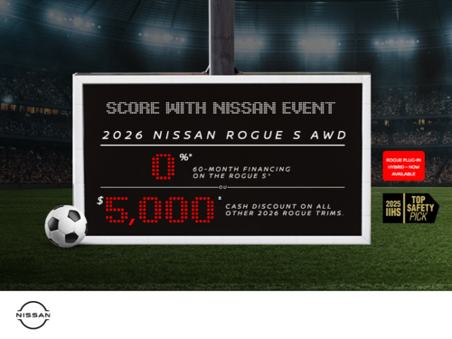 Get the 2026 Nissan Rogue S Today!