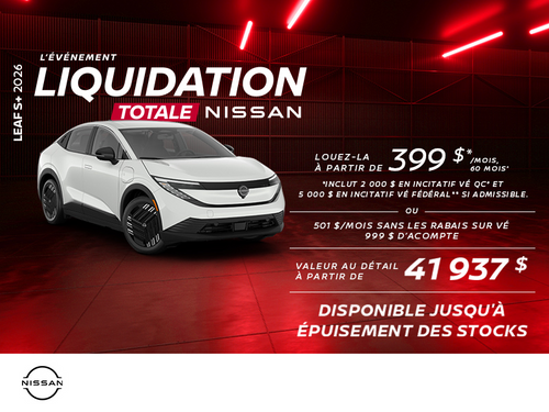 Obtenez la Leaf S+ 2026!