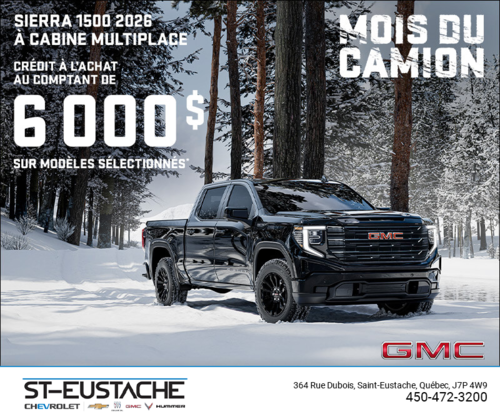 Le GMC Sierra 1500 2026 à Cabine Multiplace