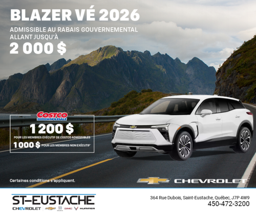 Procurez-vous le Chevrolet Blazer VÉ 2026