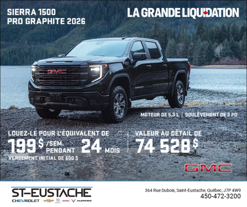 Le GMC Sierra 1500 Pro Graphite 2026 à cabine multiplace