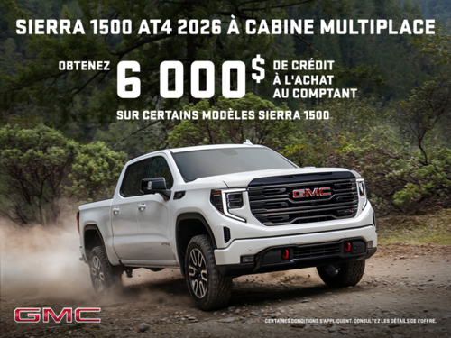 Le GMC Sierra 1500 2026 AT4 CREW CAB