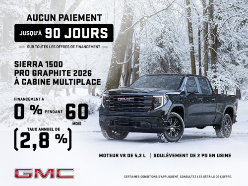 Le GMC Sierra 1500 2026 Pro Graphite à Cabine Multiplace