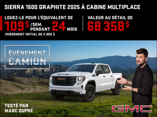Le GMC Sierra 1500 graphite 2025 à cabine multiplace