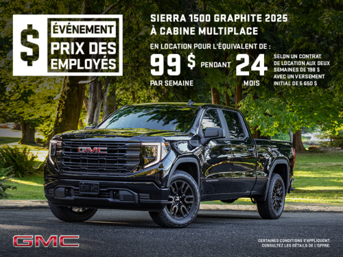 Le GMC Sierra 1500 2025 à cabine multiplace graphite