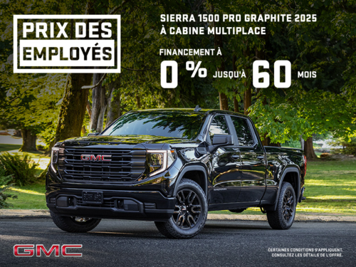 Le GMC Sierra 1500 2025 à cabine multiplace graphite