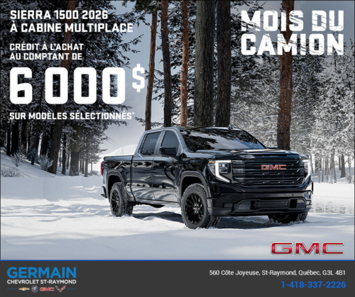 Le GMC Sierra 1500 2026 à Cabine Multiplace