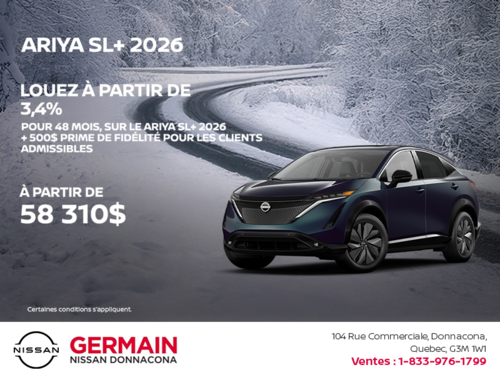 Obtenez le Ariya 2026!