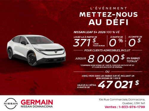 Obtenez la Leaf S+ 2026 !