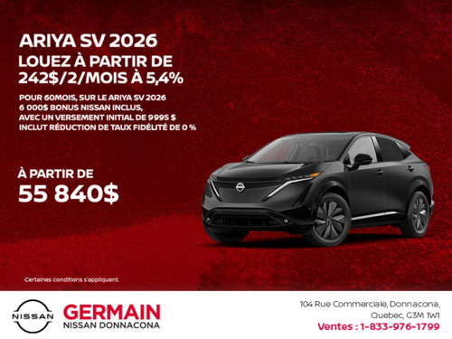 Obtenez le Ariya 2026!