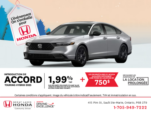Obtenez le Honda Accord 2025 !