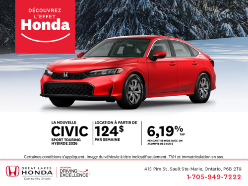 Procurez-vous le Honda Civic Hybride 2026