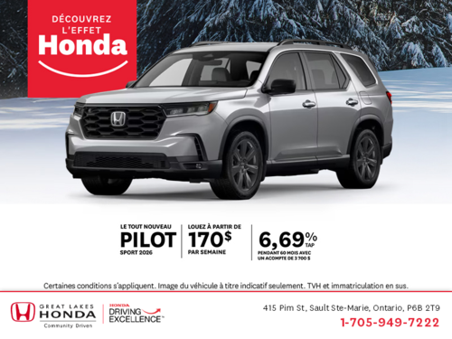 Procurez-vous le Honda Pilot 2026!