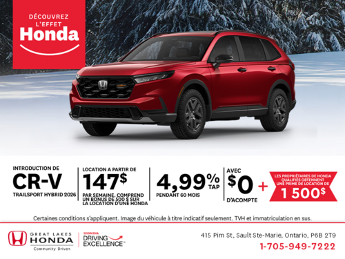 Obtenez le Honda CR-V Hybride 2026 !