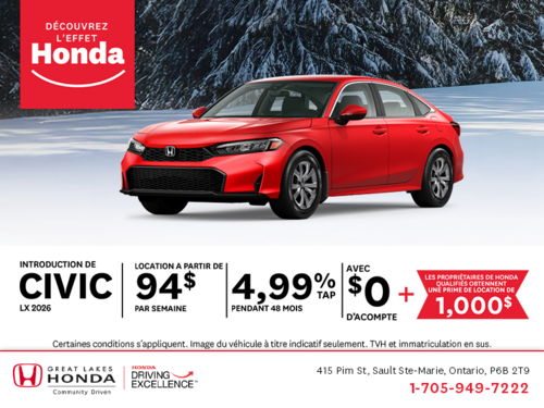 Procurez-vous le Honda Civic 2026