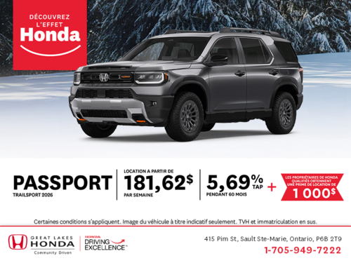 Procurez-vous le Honda Passport 2026!