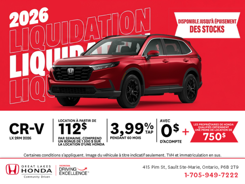 Obtenez la Honda CR-V 2026