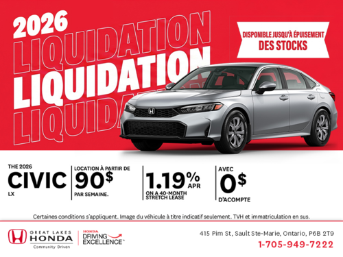 Procurez-vous la Honda Civic 2026