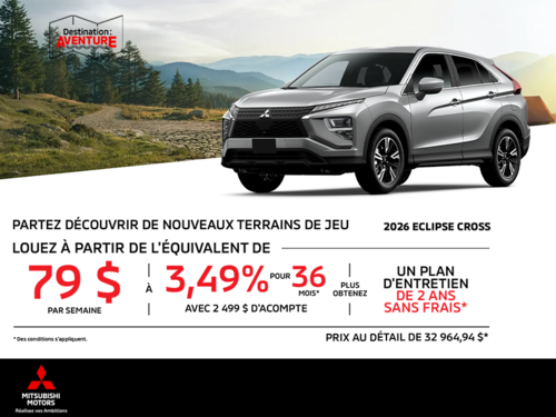 Procurez-vous le Mitsubishi Eclipse Cross 2026