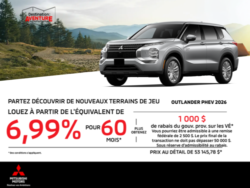 Procurez-vous le Mitsubishi Outlander Phev 2026