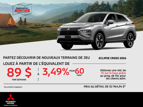 Procurez-vous le Mitsubishi Eclipse Cross 2026