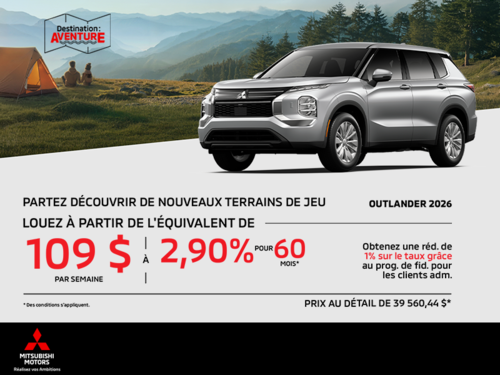 Procurez-vous le Mitsubishi Outlander 2026