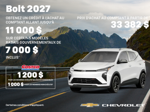 Procurez-vous le Chevrolet Bolt 2027