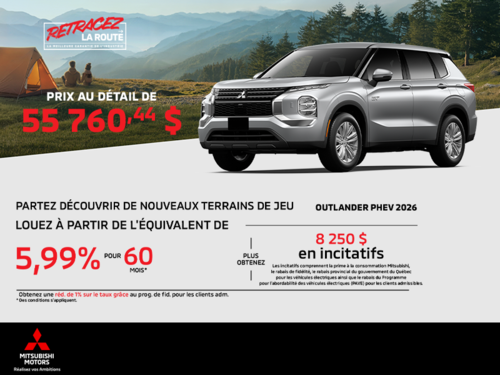 Procurez-vous le Mitsubishi Outlander Phev 2026