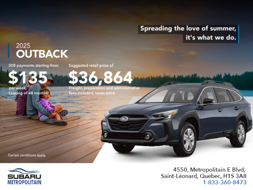 Get the 2025 Outback today!