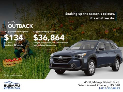 Get the 2025 Outback today!
