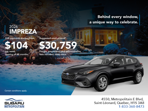 Get the 2026 Impreza!