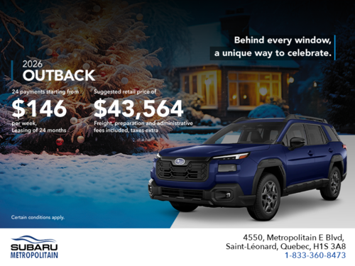 Get the 2026 Outback today!