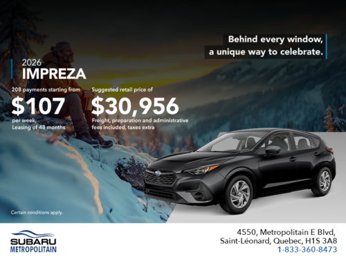 Get the 2026 Impreza!