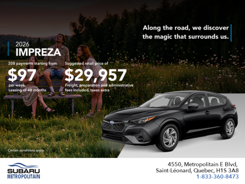 Get the 2026 Impreza!
