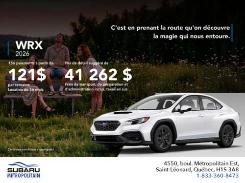 Procurez-vous la WRX 2026!