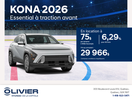 Procurez-vous le Hyundai Kona 2026