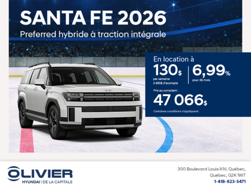 Procurez-vous le Hyundai Santa Fe Hybrid 2026