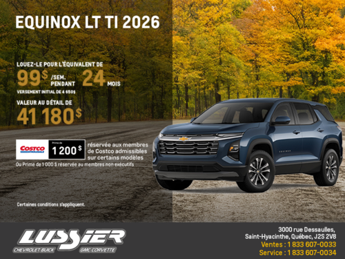 Procurez-vous le Chevrolet Equinox LT TI 2026