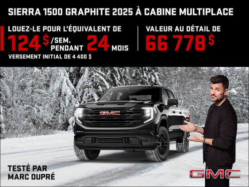 Le GMC Sierra 1500 Graphite à cabine multiplace 2025