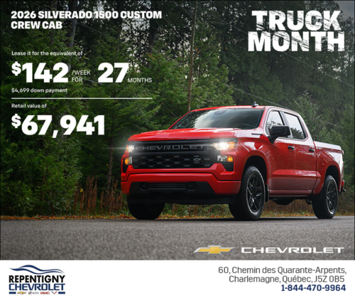 Get the 2026 Chevrolet Silverado 1500 Custom Crew Cab