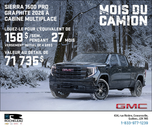 Le GMC Sierra 1500 Pro Graphite 2026 à cabine multiplace