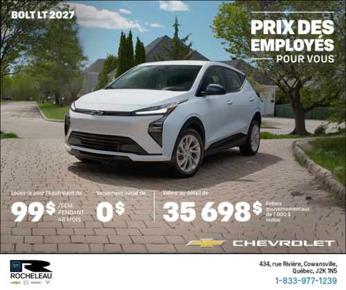 Procurez-vous le Chevrolet Bolt LT 2027